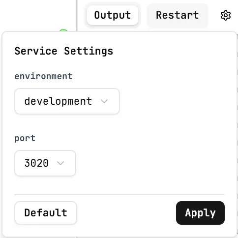 Service Configuration UI
